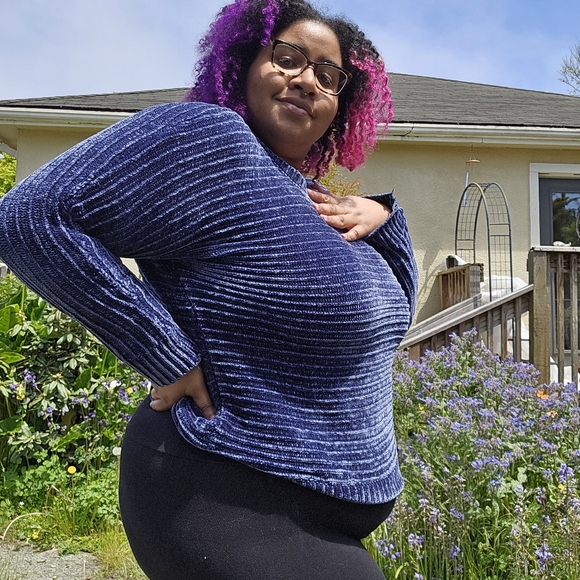 ๐ค Cyrus Chunky Knit Blue Sweater ๐ค - Picture 4 of 11